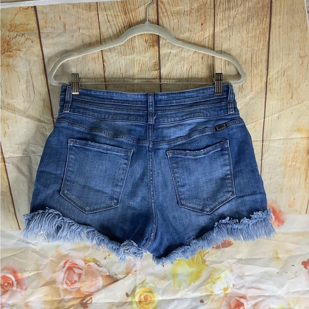 KanCan Blue Distressed Frayed Hem Denim Jean Shorts